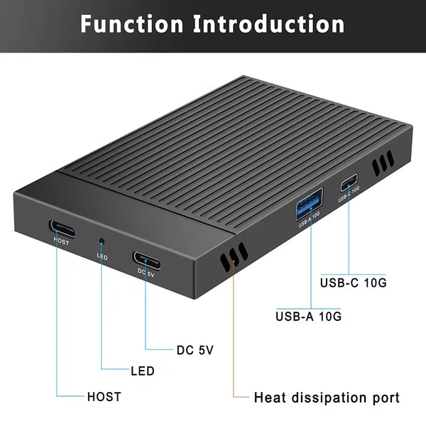 Zilkee Dual Bay M.2 NVME SSD Enclosure with USB3.2 Type C