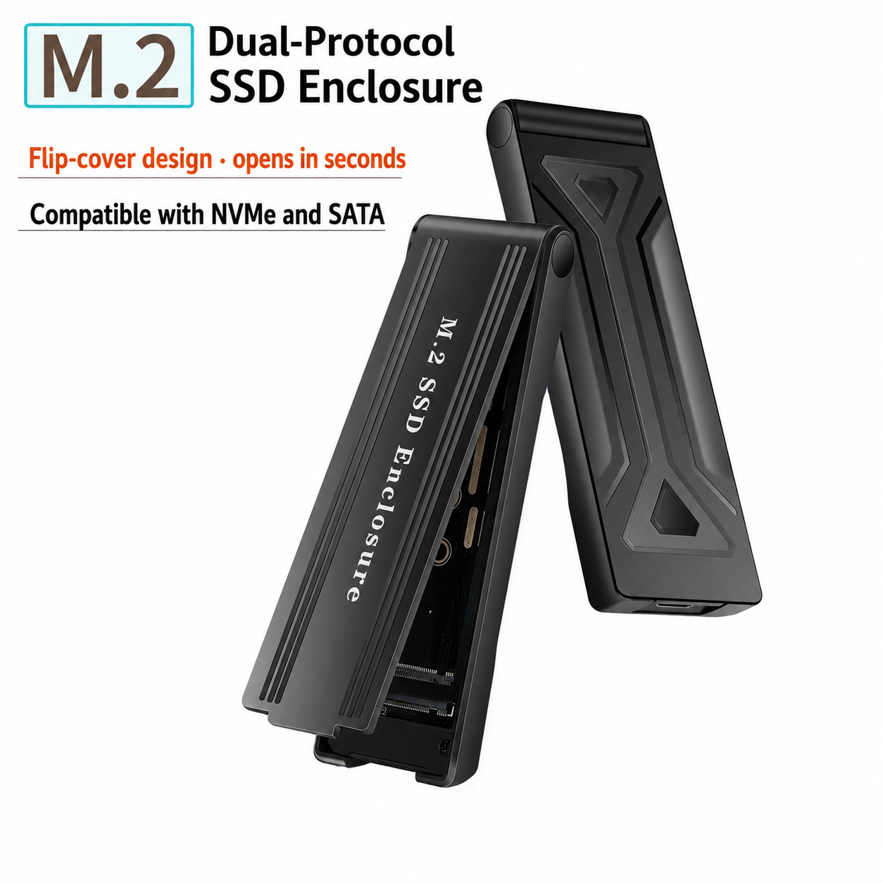 Zilkee NVMe & M.2 SSD Recovery Enclosure — Read Any Modern Laptop SSD (USB-C & USB-A, 10 Gbps)