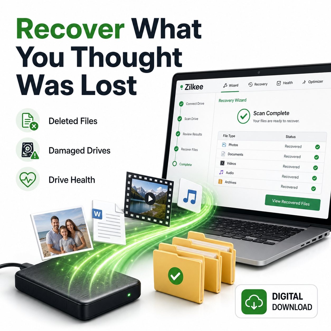 Zilkee Recovery Wizard software